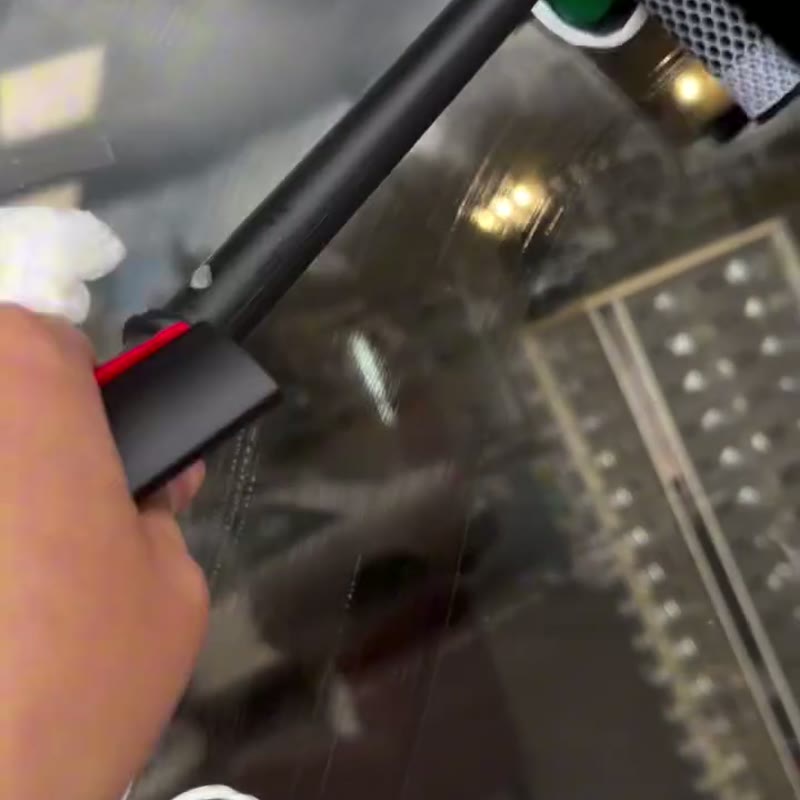 Window painting for a Newington small business, in progress